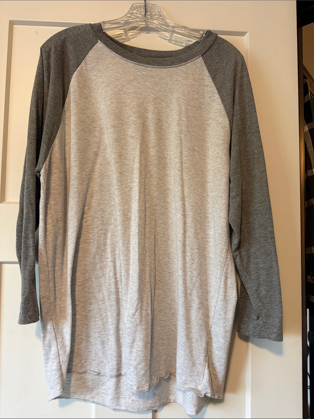 Unisex-Two Blind Brothers 3/4 length sleeve tee - Light Gray & Dark Gray